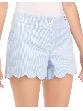 Crown & Ivy | Scalloped Seersucker Shorts